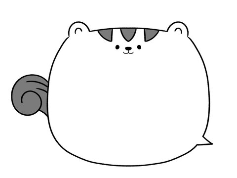 白黒　りすの吹き出し