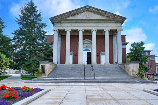 Syracuse University Campus, old classical style chapel building in Syracuse, New York