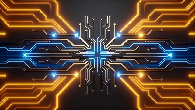 Abstract glowing circuit board design