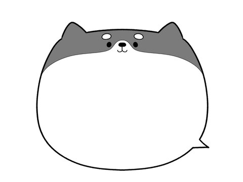 白黒　かわいい芝犬の吹き出し