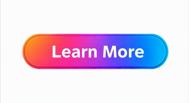 Modern colorful learn more button with gradient effect