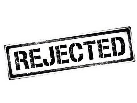 Rejected stamp on white background