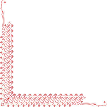 Traditional batik parang corner border illustration