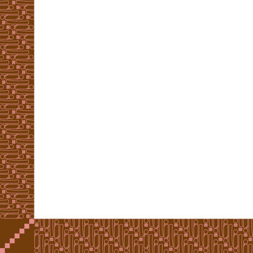 Traditional indonesian batik keraton corner border illustration
