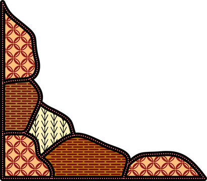 Sekar jagad batik corner border decorative illustration