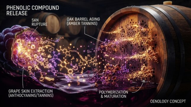 Phenolic Compound Release From Oak Barrel Scientific Visualization
