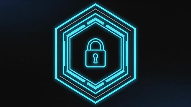 Abstract geometric animation with rotating cube and glowing center