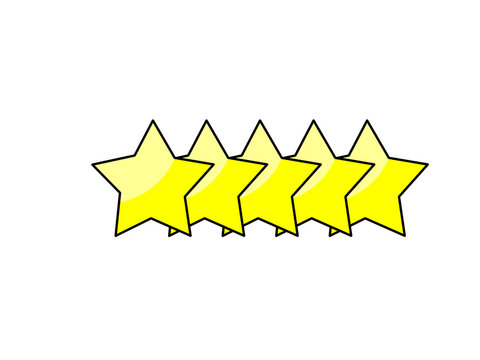 Five star marks used for ratings and grades