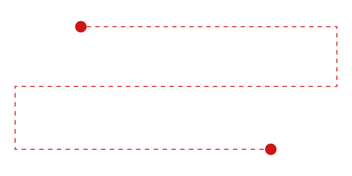 Red dotted line png sticker, rectangle shape, transparent background
