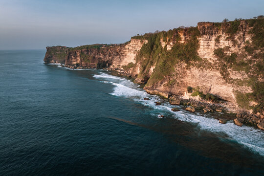 Aerial view of the natural scenery of the Karang Boma Cliff cliffs in Bali, Indonesia