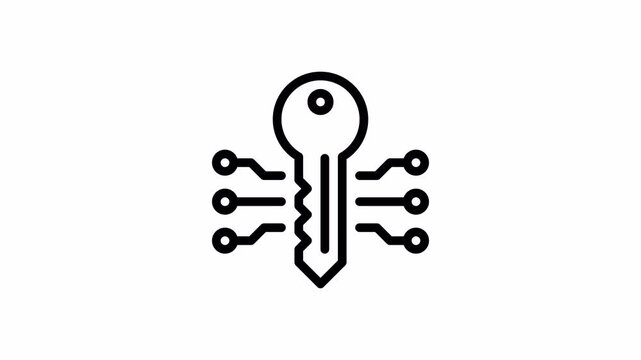 Encryption Key minimalist stroke animation