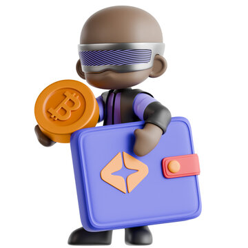 AI Crypto Wallet 3D Illustration