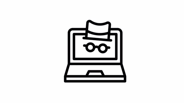 Hacker Laptop minimalist stroke animation