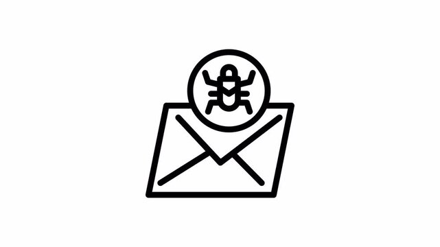 Malware Virus minimalist stroke animation