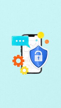 Online data security mobile wallpaper, technology remix