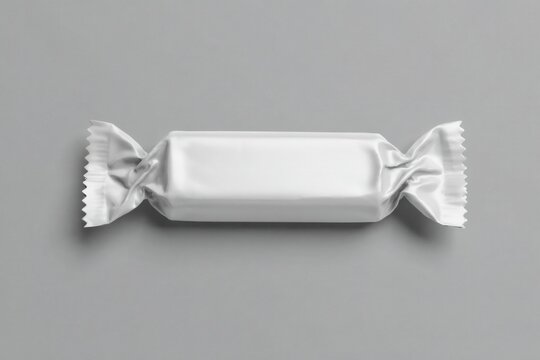 Blank snack bar wrapper. Isolated on grey background for branding.
