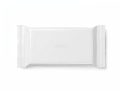 Blank snack bar wrapper isolated on white background. Ideal for food branding.