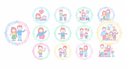 Fototapeta premium Diverse Family Designs: Love, Unity, Pregnancy, Children, Celebration