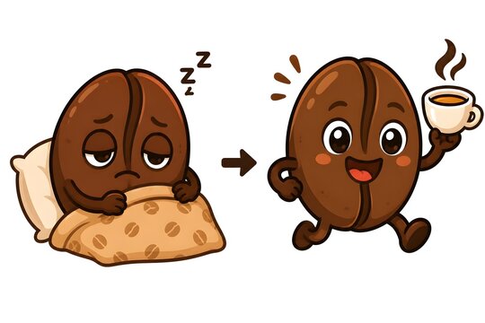 cute coffee bean character