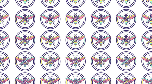 colorful dragonfly pattern
