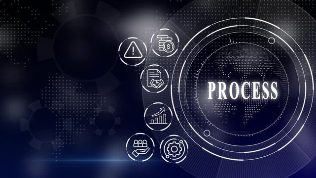 Modern digital icons with globe in tech background