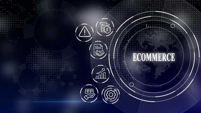 Modern digital icons with futuristic globe and network design