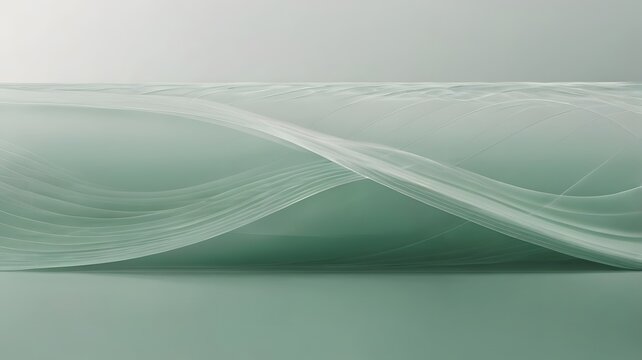 Minimalist mint green horizon wave layer background for clean environmental design