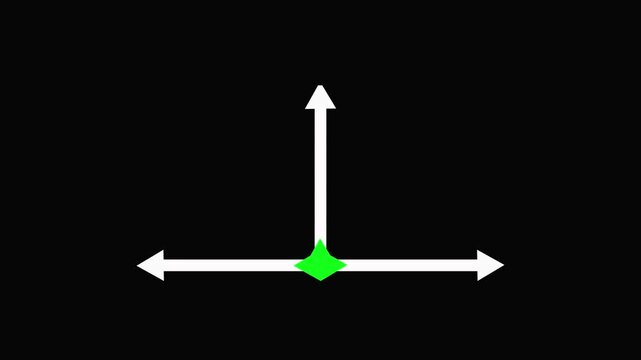 White three-dimensional axis lines representing XY and Z coordinates on a solid black background, symbolizing spatial dimensions and measurement.