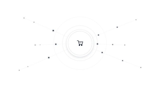Minimalist Ecommerce Shopping Cart Network Animation