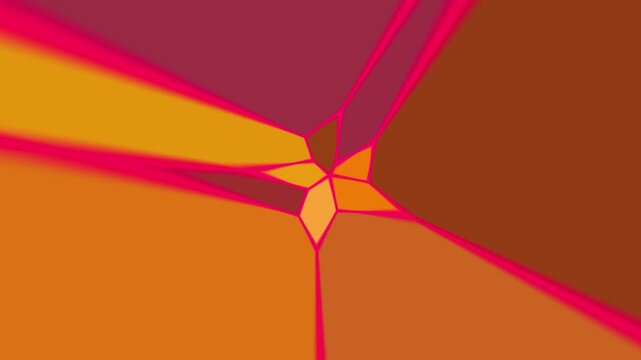 Warm Abstract Background with Glowing Orange and Pink Rays and Geometric Fragments