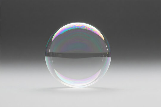 Iridescent soap bubble film in monochrome grayscale tones