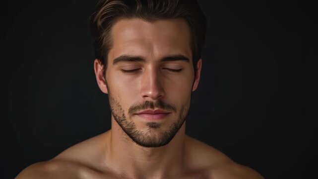Handsome male portrait studio headshot lighting face dramatic portraiture moody headshot studio