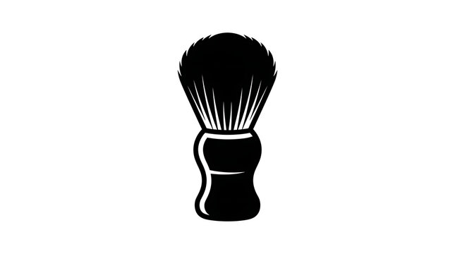 Shaving brush vector icon isolated on white