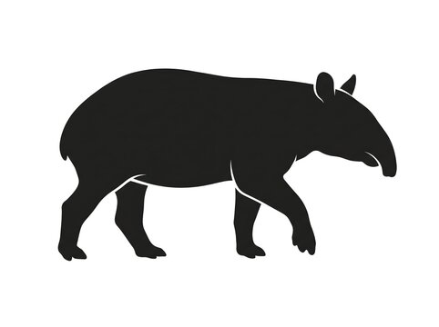 Malayan tapir walking silhouette vector icon