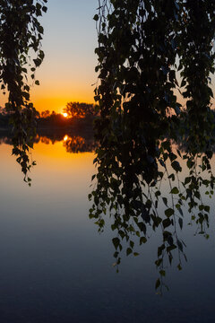 Sonnenuntergang am See Lichtstimmung Abendsonne