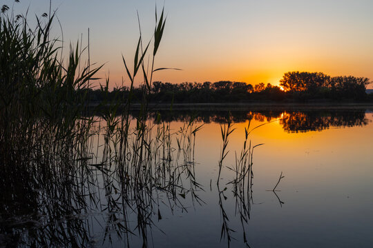 Sonnenuntergang am See Lichtstimmung Abendsonne
