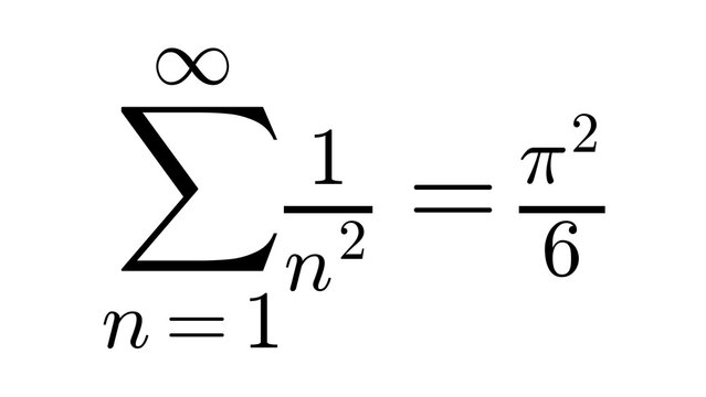 Basel Problem, high-level mathematics equation overlay, black transparent 4K