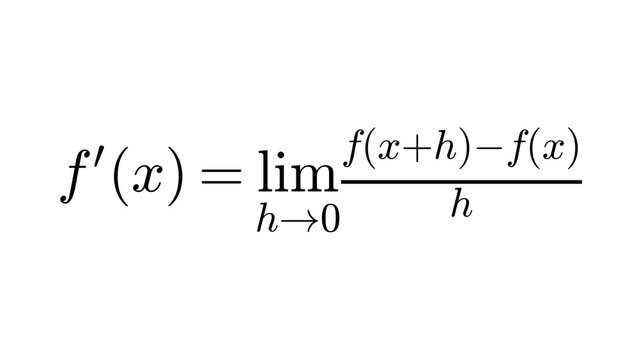 Derivative Definition, high-level mathematics equation overlay, black transparent 4K