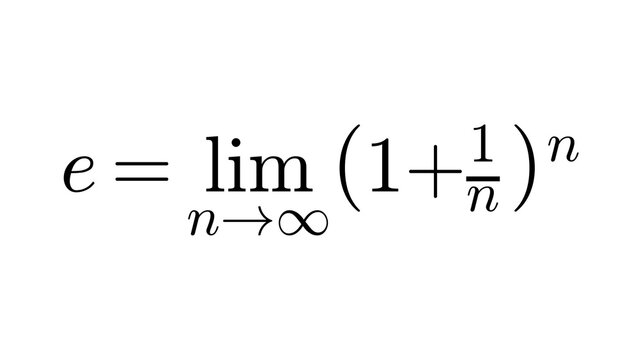 Euler Number Limit, high-level mathematics equation overlay, black transparent 4K