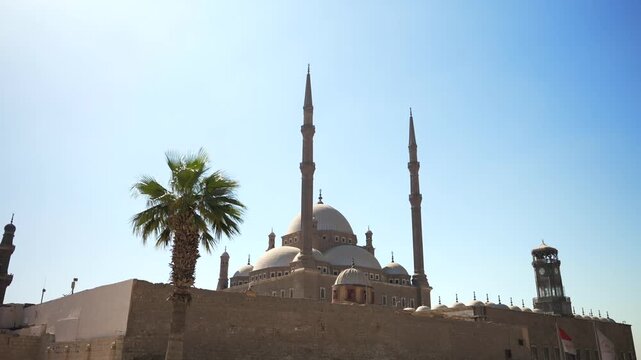 Muhammad Ali Mosque Minarets view from Courtyard at Saladin Citadel