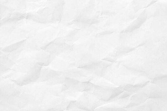 White crumpled paper texture background, wrinkled empty paper pattern with copy space for text