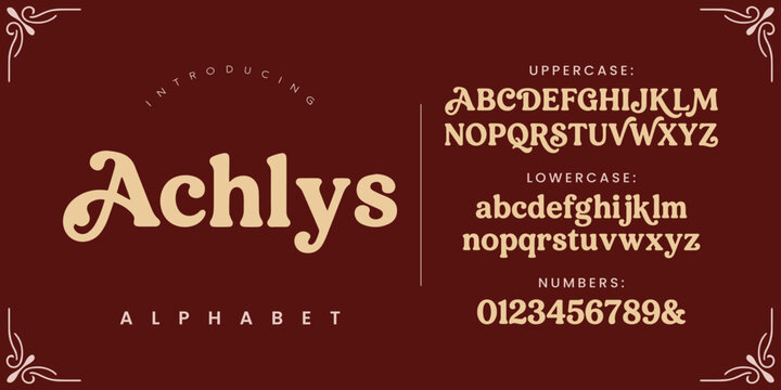 Achlys Alphabet Retro Vintage Typography Font Design Vector Illustration Template