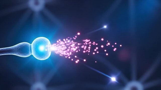 Neuron Synapse Signaling Information Transmission and Neurotransmitter Release Concept