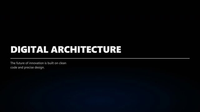 Digital Architecture technology typography motion on dark background
