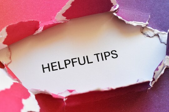helpful tips write on multicolored torn paper - banner 
