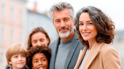 Fototapeta premium Happy multicultural family enjoying quality time together outdoors celebrating love connection trust and modern family lifestyle