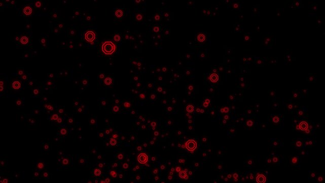 A video in which multiple outline double octagons well up from below, loop, alpha channel