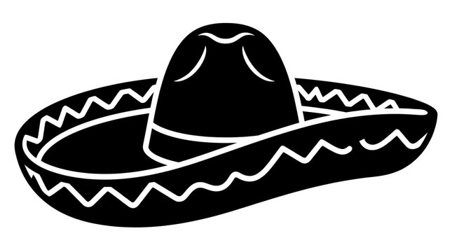 Sombrero hat vector glyph icon isolated on white