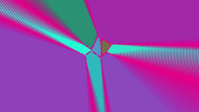 Dynamic Abstract Geometric Voronoi Pattern with Neon Zigzag Lines