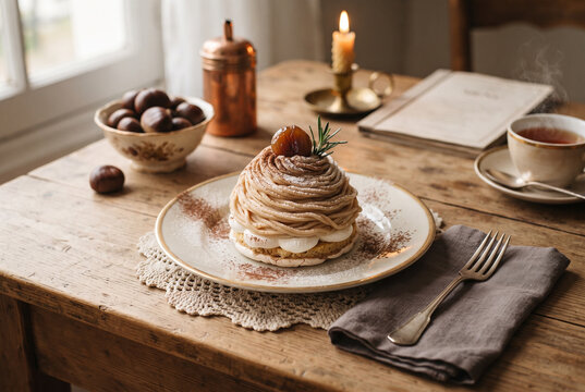 Chestnut Dessert with Cream